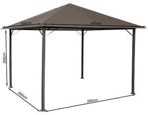 Padiglione da giardino in metallo Nizza 3x3m Tenda antica per feste Taupe / Beige grigio RAL 7006