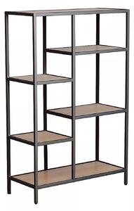 Libreria Costa B in finitura rovere con struttura in metallo nero opaco – 70x30x109 cm