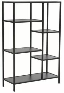 Libreria Costa B in metallo nero con ripiani in legno laminato nero – 70x30x109 cm