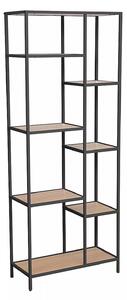 Libreria Costa A in finitura rovere con struttura in metallo nero opaco – 70x30x178 cm