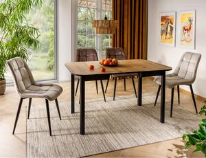 Sedia Chic Velvet in velluto color beige chiaro Bluvel 30 con struttura in metallo nero opaco – 50x88 cm