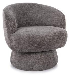 Poltrona Cosmic Raven in tessuto grigio Raven 07 con base girevole a 360° – 68x75x70 cm