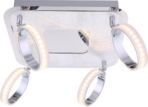 Lampada a sospensione Globo, modello Idaho, in alluminio cromato, con 4 LED; codice prodotto: 56043-4