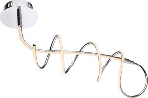 Lampada da soffitto a LED, forma a spirale, design curvo, colore argento, lunghezza 72 cm