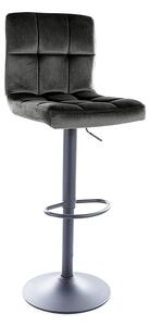 Sgabello bar C105 Velvet in velluto nero Bluvel 19 con struttura in metallo nero opaco – 42x96 cm