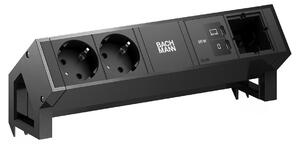 Scrivania BACHMANN DESK2, con 2 prese CEE7/3, 1 porta USB-C con ricarica da 65W, 1 cavo di alimentazione CM, lunghezza 0,2 metri, colore RAL9005