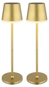 Lampada da tavolo solare a LED, dorata, con due possibili altezze, altezza 41 cm