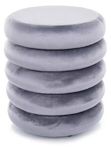 Pouf Calvi Velvet con contenitore in velluto color grigio – Ø40x46 cm