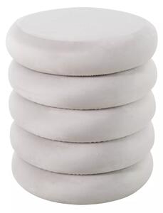 Pouf Calvi Velvet con contenitore in velluto color beige chiaro – Ø40x46 cm