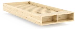 Letto singolo di colore naturale in pino massiccio senza testiera con rete inclusa 90x200 cm Merge – Karup