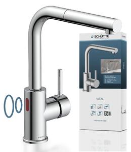 Rubinetto da cucina SCHÜTTE Vital con comando a sensore, rubinetto da cucina estraibile, rubinetto da lavello a risparmio energetico