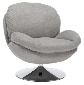 Poltrona Brigitte Brego in tessuto grigio Brego 07 con struttura in metallo cromato e seduta girevole – 77x87x83 cm