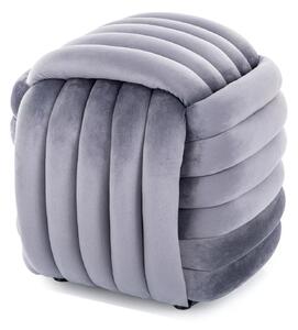 Pouf Bruni Velvet in velluto color grigio – 45x45x42 cm