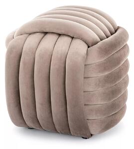 Pouf Bruni Velvet in velluto color beige scuro – 45x45x42 cm