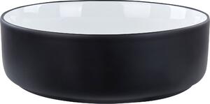 BELIANI Lavabo da bagno da appoggio in Vetroceramica nera lucida 36 cm rotondo stile moderno