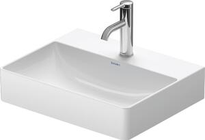 Duravit DuraSquare - Lavabo da appoggio, 500x400 mm, 1 foro per rubinetto, DuraCeram, bianco 2356500071