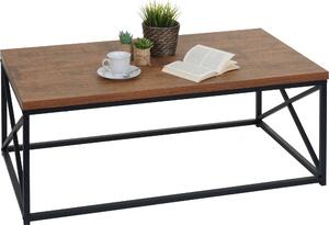 Tavolino da salotto MCW-A27, tavolino da salotto, tavolino da divano, struttura in metallo 3D 44x110x60 cm, effetto rovere selvatico