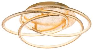 Plafoniera LED, oro, design ad anello, alluminio, P 50 cm