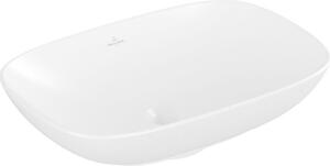 Villeroy & Boch Loop&Friends - Lavabo da appoggio, 560x380 mm, con sfioratore, CeramicPlus, Stone White 4A4900RW