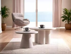 Tavolino Aurora rotondo in microcemento grigio chiaro – Ø60 cm