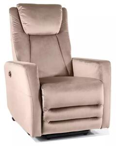 Poltrona reclinabile elettrica Adonis in velluto Bluvel 40 - colore beige
