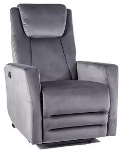 Poltrona reclinabile elettrica Adonis in velluto Bluvel 40 – colore grigio