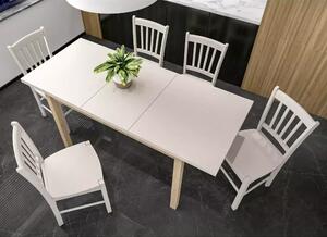 Tavolo Adam estensibile in MDF effetto rovere Cremona Torro e piano laminato color cashmere – 120-160x68 cm