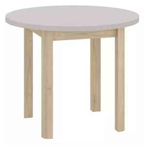 Tavolo Adam rotondo in MDF effetto rovere Cremona Torro e piano laminato color cashmere – Ø80 cm