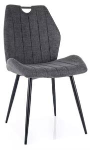 Sedia Arco Brego in tessuto grigio scuro e struttura in metallo nero opaco – 51x43x91 cm