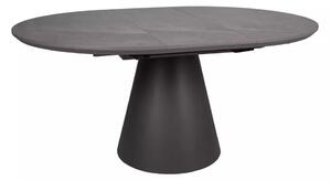 Tavolo Angel II estensibile Ø120 cm effetto marmo grigio e struttura nero opaco
