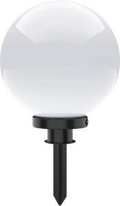 Selltec Lampada sferica KIRA, lampada da giardino, lampada da esterno con picchetto, bianco opalino, giardino, esterno, terrazza