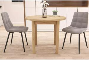 Tavolo Adam rotondo in MDF e piano laminato effetto rovere Cremona Torro – Ø80 cm