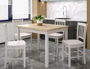 Tavolo Adam in MDF color cashmere e piano laminato effetto rovere Cremona Torro – 80x80 cm