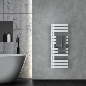 VILSTEIN radiatore elettrico per bagno, radiatore per asciugamani aperto lateralmente, asciugatore per bagno, radiatore a parete, scaldasalviette per bagno, radiatore per asciugamani, bianco, 120x45 cm