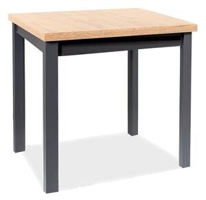 Tavolo Adam in MDF nero e piano laminato effetto rovere Artisan – 90x65 cm