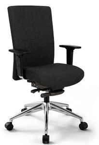 VERSEE Terox Sedia girevole in tessuto nero – sedia da ufficio ergonomica e sedia da scrivania, rivestimento traspirante, comoda sedia girevole, stabile fino a 150 kg