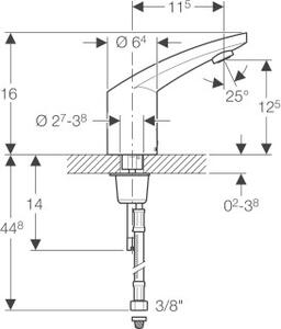 Geberit 116145211 Miscelatore per lavabo tipo 185, alimentazione di rete