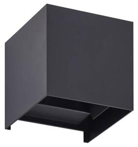 Lampada da parete per esterni a LED Lindby Nivar, squadrata, nera, 10 cm, IP54