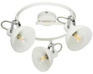 Lampada da soffitto a LED, con faretti orientabili, cromata, in vetro, lunghezza 35 cm