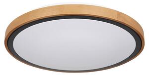 Plafoniera LED, legno, nero, opale, CCT, P 43,7 cm