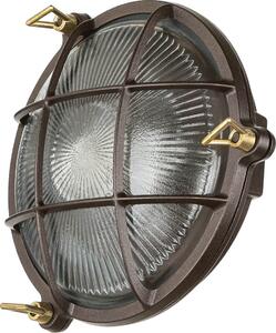 Lampada da esterno a parete IP64 E27 vetro ottone massiccio Ø 21 cm Lampada da parete marittima per cortile esterno
