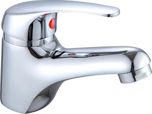 Miscelatore monocomando per lavabo, finitura cromata, design moderno