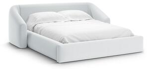 Letto contenitore Campi con testiera in tessuto strutturato – 200x200 cm