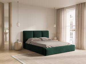 Letto contenitore Nicolas con testiera in velluto – 200x200 cm