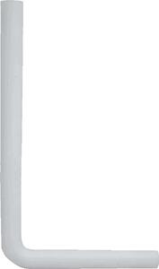 Gomito di scarico tecuro per cassetta WC - PVC bianco Altezza: 590 mm x lunghezza: 350 mm
