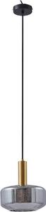 Lindby lampada a sospensione Hildur, Ø 22 cm, 1 luce, grigio fumo, vetro