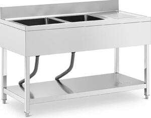 Expondo Royal Catering Lavello - 2 vasche - Acciaio inox - 140 x 60 cm -