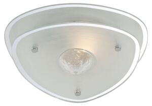 Lampada a soffitto, vetro satinato, vetro di cristallo trasparente, cromata, altezza 10 cm