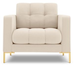 Poltrona Bali in tessuto strutturato gambe oro – L87 cm
