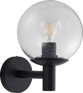 Lampada da parete per esterni Lindby Dangan, nero/trasparente, vetro, Ø 20 cm